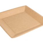 Square plate kraft 18cm (50u)