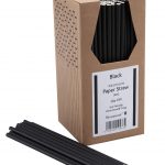Cardboard straw black (250u)
